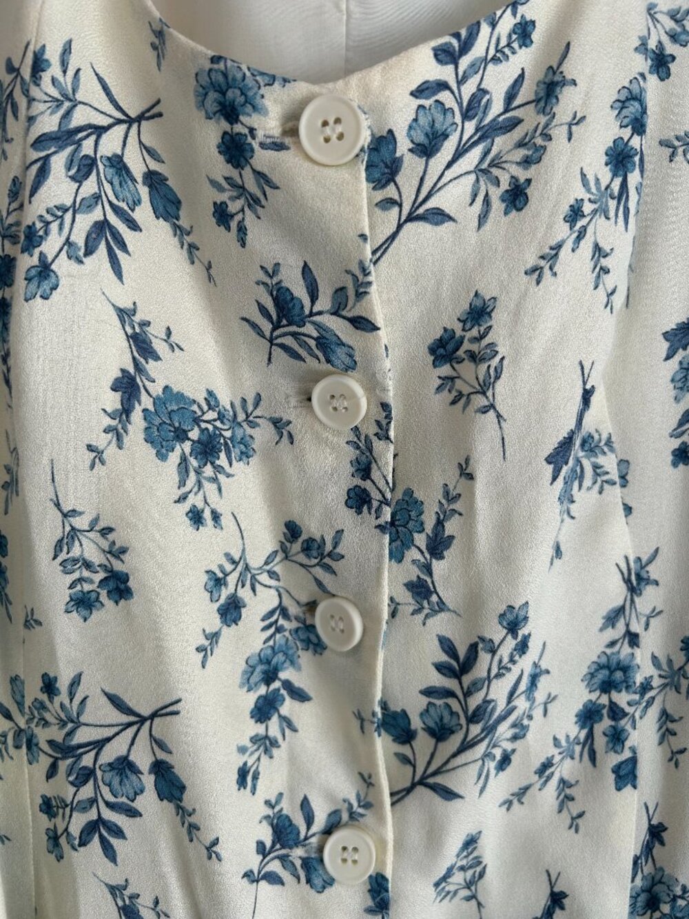 Blu Pepper Blue Floral Midi Dress Button Front Tie Waist Cottagecore Sundress M - Picture 3 of 11